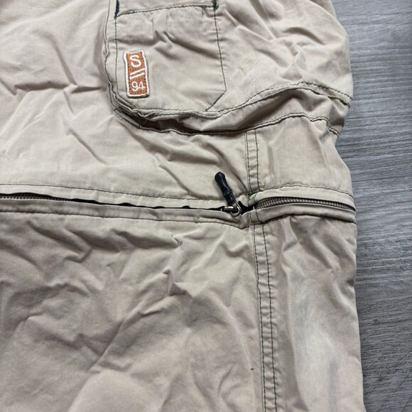 Vintage Y2K Sonoma Baggy Wide-Leg Light Brown Canvas Pants 36x30 Zip Off - Picture 3 of 8